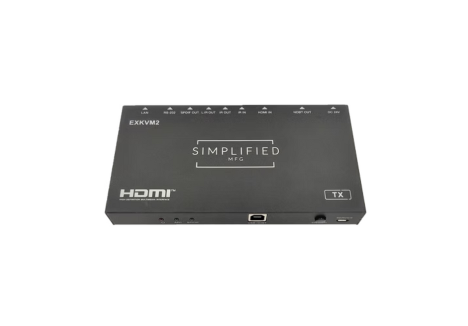 Simplified EXKVM2 Full featured 4K HDMI 2.0 (18Gbps) Extender over Cat6A/6 cable