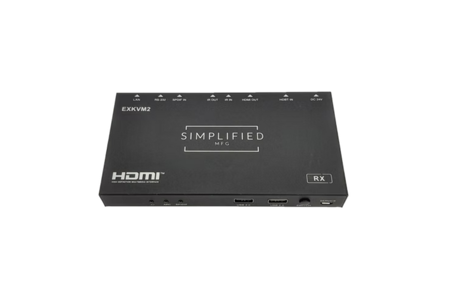 Simplified EXKVM2 Full featured 4K HDMI 2.0 (18Gbps) Extender over Cat6A/6 cable