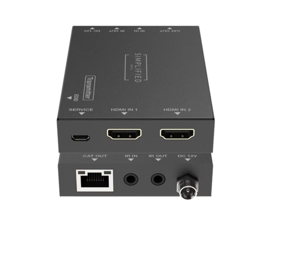Simplified EXMICRO2iSW 50m 4K HDMI 2.0b (18Gbps) Extender on Cat6A/6* Cable with Integrated Switch