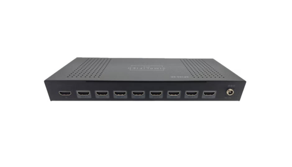 Simplified SP18S-8K HDMI 2.1 (48gbps) 1x8 Scaling HDMI Splitter