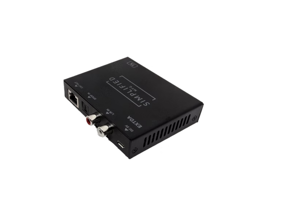 Simplified EXTDA 100m Digital Audio Extender Kit with Optical and Coax Inputs along with Optical, Coax & Analog Outputs