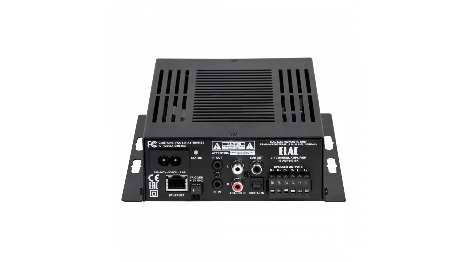 Elac IS-AMP340-BK Integrated 3 x 40W Amplifier with Dolby Digital - Black, Each