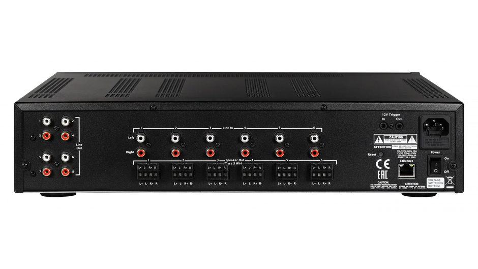 Elac IS-AMP1275-BK Integrator 12 x 75W Multi-Zone Amplifier - Black, Each