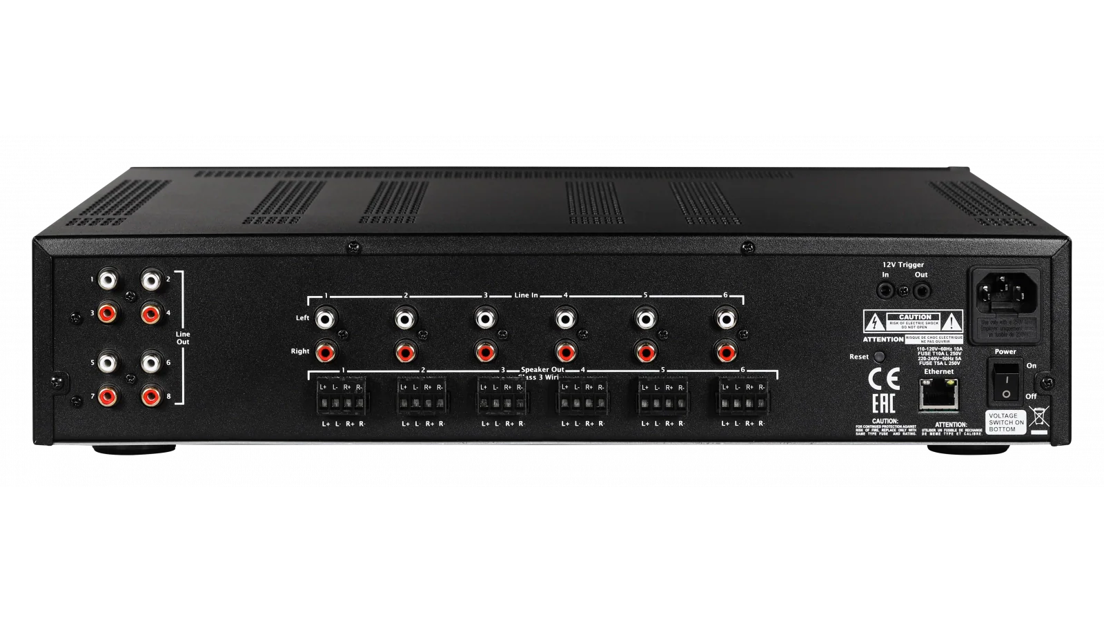 Elac IS-AMP1275-BK Integrator 12 x 75W Multi-Zone Amplifier - Black, Each
