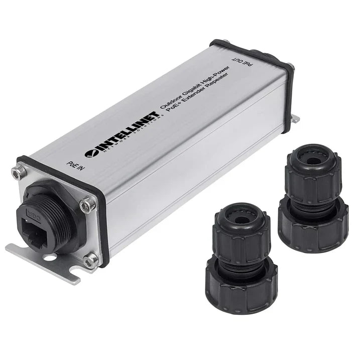 Intellinet 561211 Outdoor Gigabit High-Power PoE+ Extender Repeater