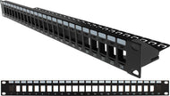 Vertical Cable 24 Port Blank Patch Panel with Cable Manager, 1U