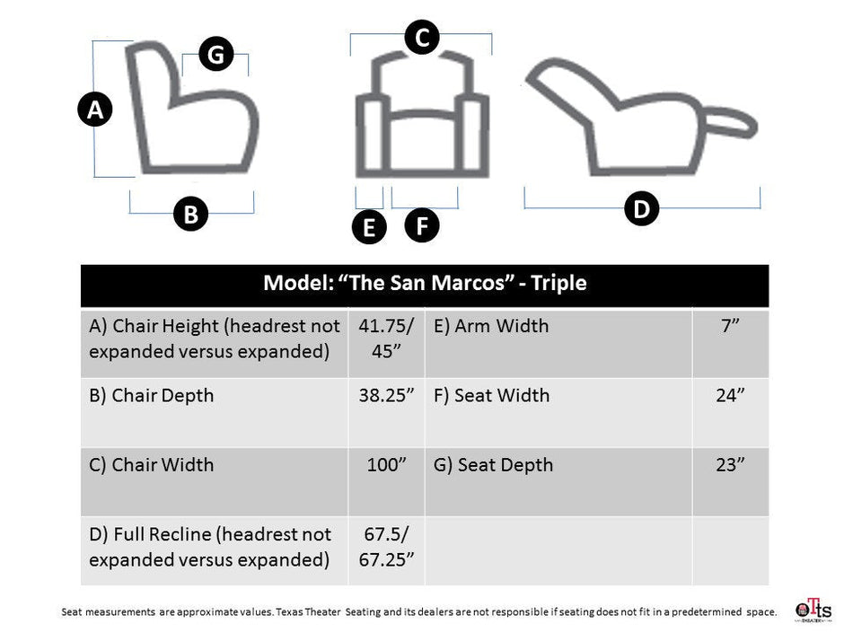 Texas Theater Seating "The San Marcos"