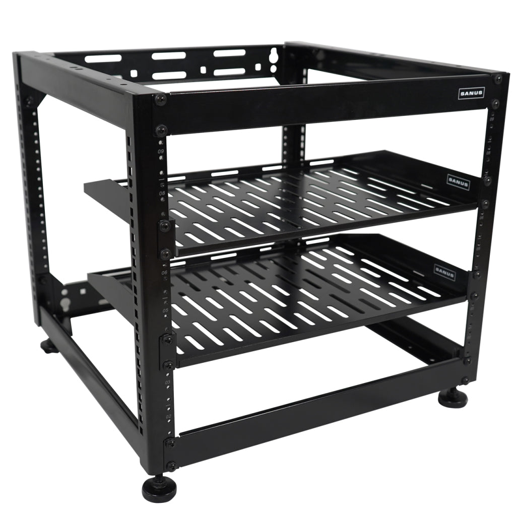 Avanex Rack Sanus CFR1610-B110U AV Rack Stackable Open Frame Rack – AV Expeditors