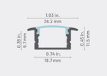 Lumentruss 1300 Series Aluminum Channel, 8ft