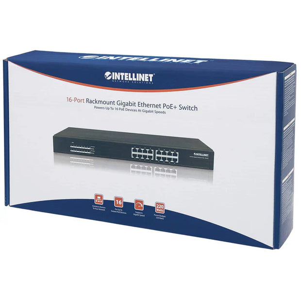 Intellinet 560993 16-Port Gigabit Ethernet PoE+ Switch