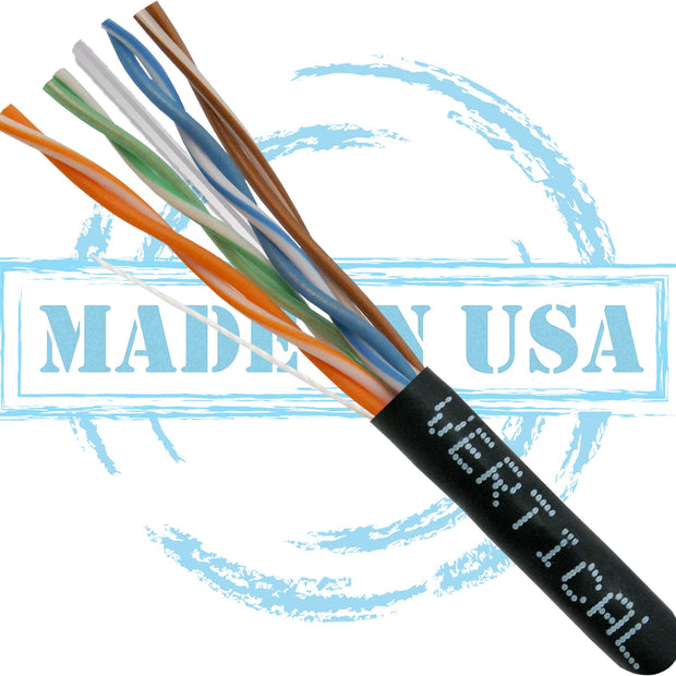 Vertical Cable CAT6 1000ft Plenum Rated (Slim Type) 166-250/P/BK
