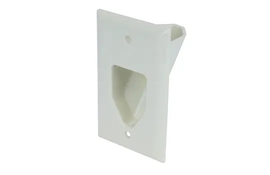 DataComm 45-0001-UWH 1-Gang Recessed Low Voltage Cable Plate - Ultra White