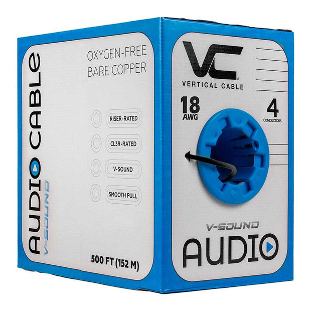 Vertical Cable 18/4 500ft Speaker Wire 209-2329/BK Audio Cable