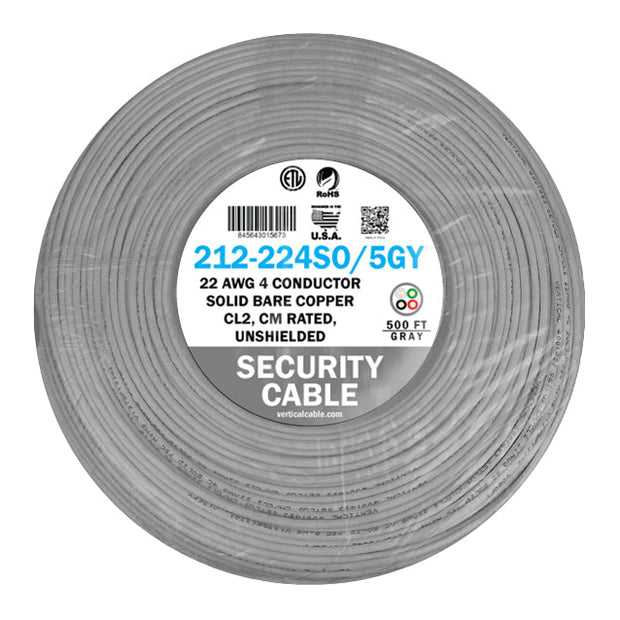 Vertical Cable 22/4 500ft Security Cable 212-224SO/5GY