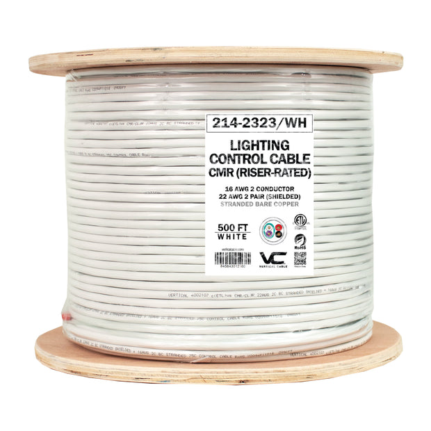 Vertical Cable 22/2 SHIELDED(DATA)+16/2(POWER STR/BC, CMR, 1000FT SPOOL, ETL LUTRON QS COMPATIBLE CABLE