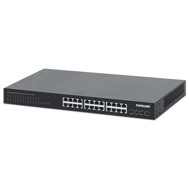 Intellinet 561761 24-Port Gigabit Ethernet PoE+ Switch with Four 10G SFP+ Uplinks