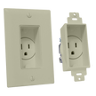 MidLite Single-Gang Décor Recessed Receptacle, Light Almond