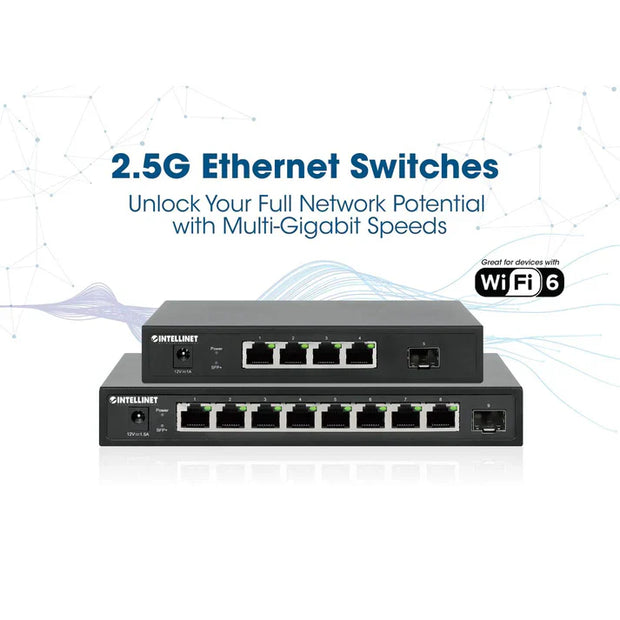 Intellinet 562058  5-Port Switch with 4 x 2.5G Ethernet Ports and 1 SFP+ Uplink
