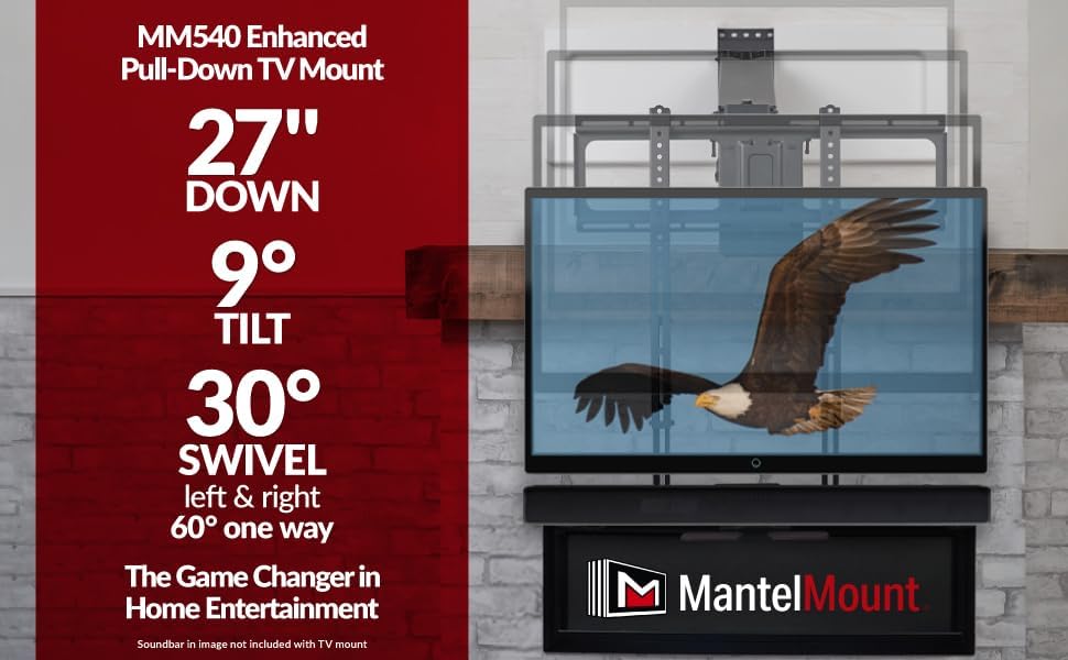 MantelMount MM540 Enhanced Pull Down TV Mount