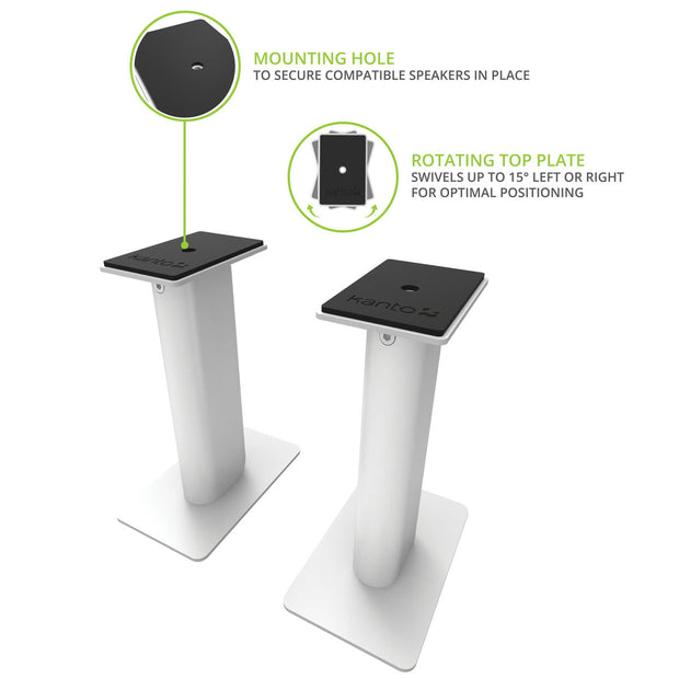 Kanto SP9W Pair - 9" Universal Desktop Speaker Stand, White