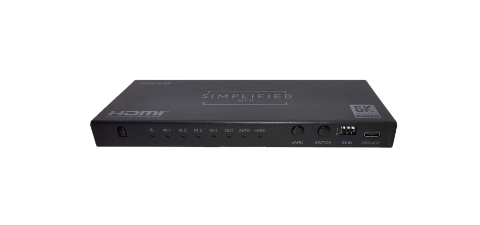 Simplified SW41e-8K 4×1 8K@60 HDMI 2.1 (48gbps) Switch with eARC