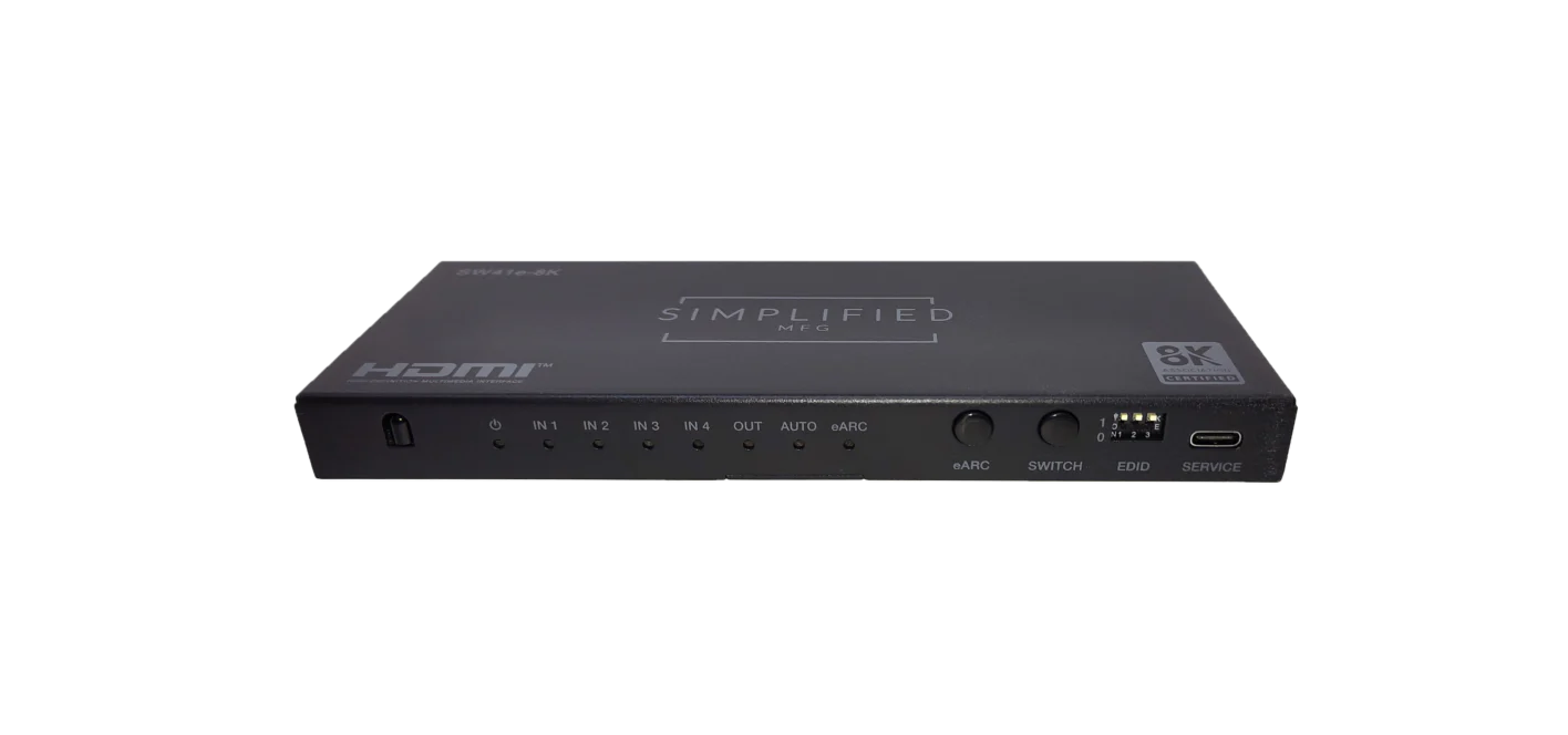 Simplified SW41e-8K 4×1 8K@60 HDMI 2.1 (48gbps) Switch with eARC