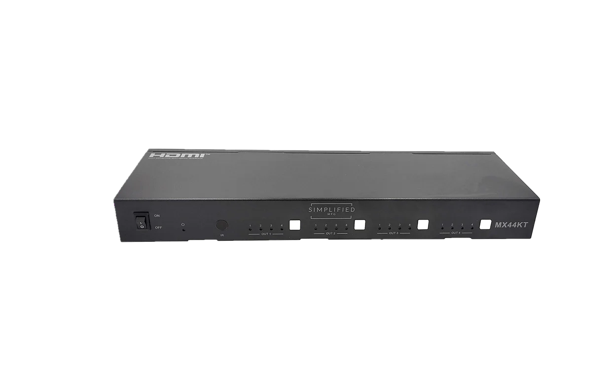 Simplified MX44KT Scaling 50m 4K 4x4 HDMI Matrix Kit over CAT5e/6/7