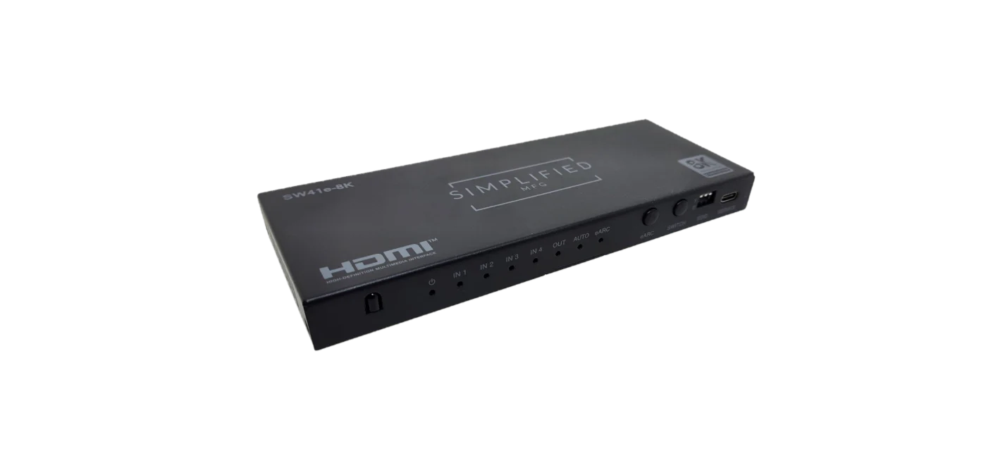Simplified SW41e-8K 4×1 8K@60 HDMI 2.1 (48gbps) Switch with eARC
