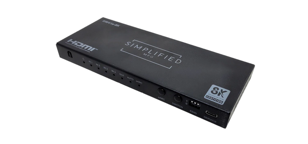 Simplified SW41e-8K 4×1 8K@60 HDMI 2.1 (48gbps) Switch with eARC