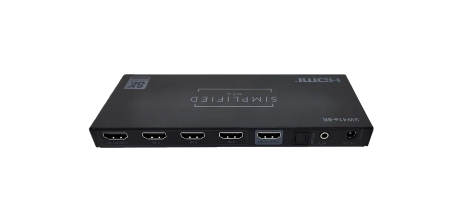 Simplified SW41e-8K 4×1 8K@60 HDMI 2.1 (48gbps) Switch with eARC