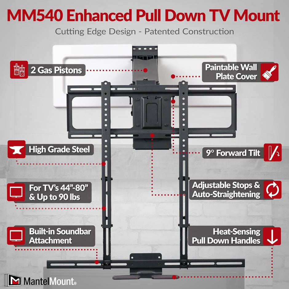MantelMount MM540 Enhanced Pull Down TV Mount