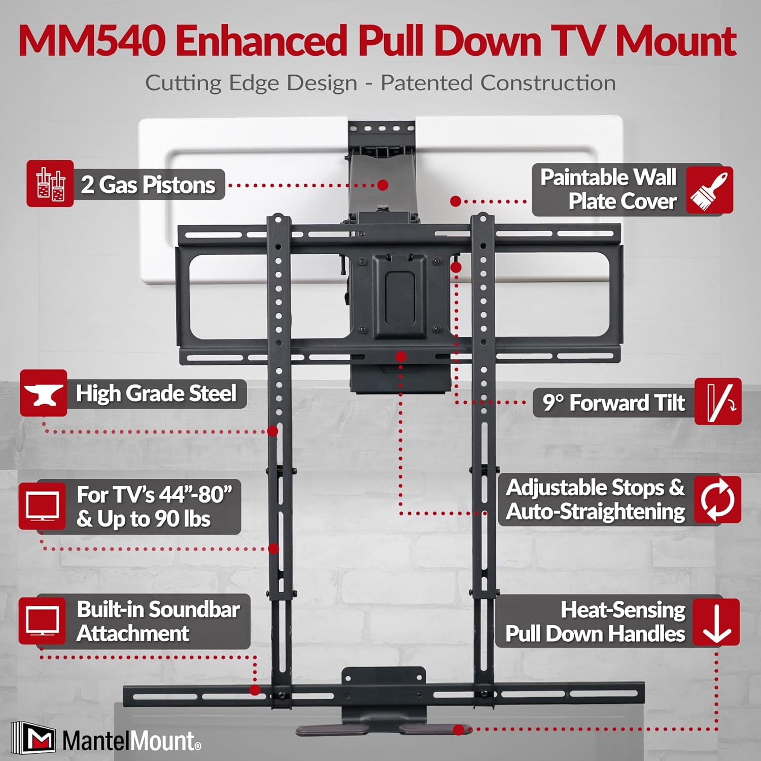 MantelMount MM540 Enhanced Pull Down TV Mount