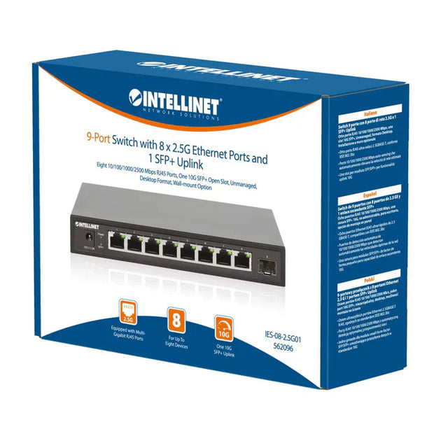 Intellinet 562096 9-Port Switch with 8 x 2.5G Ethernet Ports and 1 SFP+ Uplink