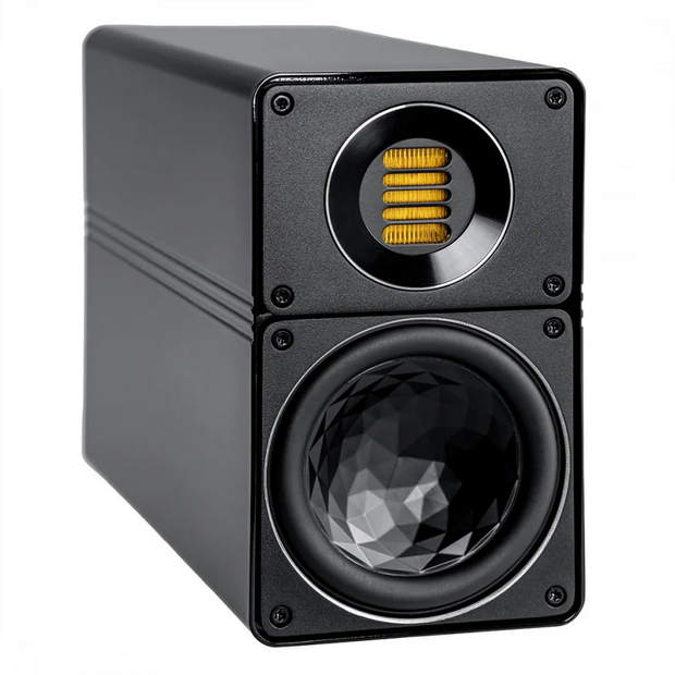 Elac 4.5" Line 300 2-Way Bookshelf Speakers with Jet 6 Tweeter - Gloss Black, Pair