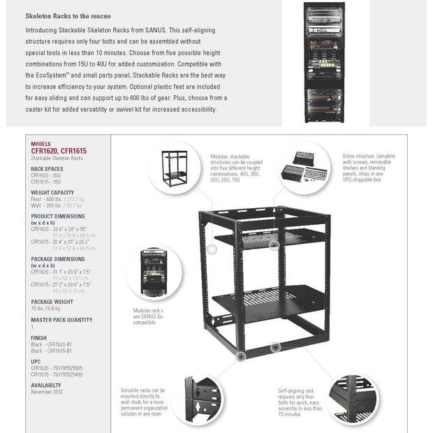 Sanus CFA16SM-B1 On-Wall Swing Out Rack Accessory