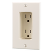 MidLite Tamper-Resistant Discreet Décor Recessed Outlet, Light Almond
