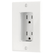 MidLite Tamper-Resistant Discreet Décor Recessed Outlet, White