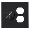 MidLite Duplex Receptacle Plate with Grommet, Black