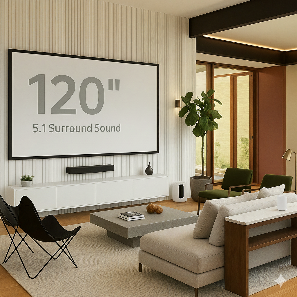 Essentials Wireless 5.1 Bundle (Laser Projector – ~2,500,000:1 Contrast / 2,200 lm)