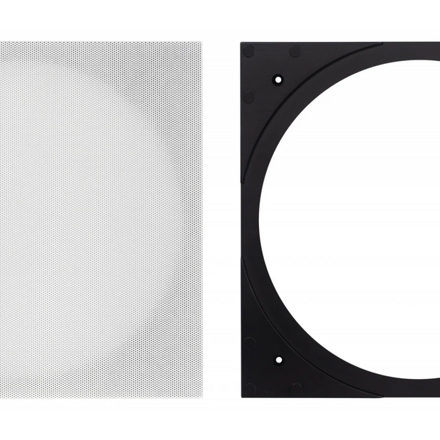 Elac IC-SQ81-W Square Adapter & Grill Vertex 8" - White, Each