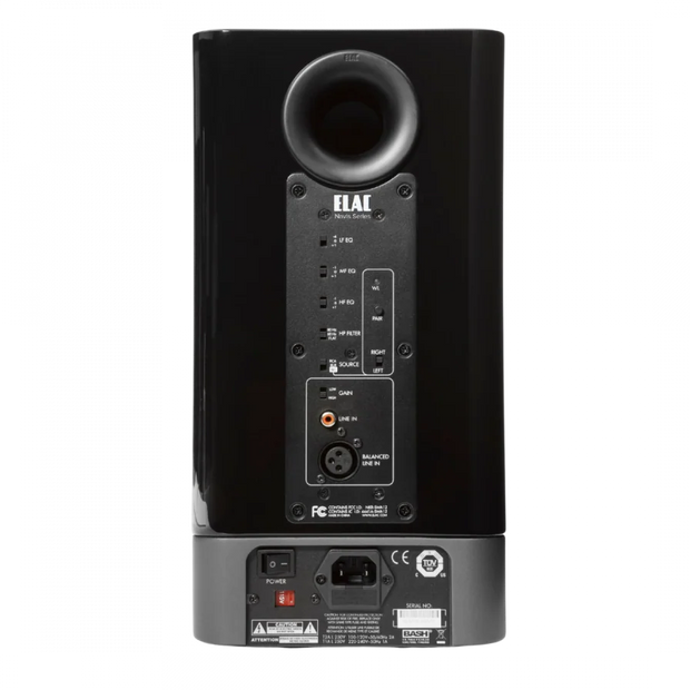 Elac 5.25" Navis ARB51 Powered Bookshelf Loudspeakers - Gloss Black, Pair