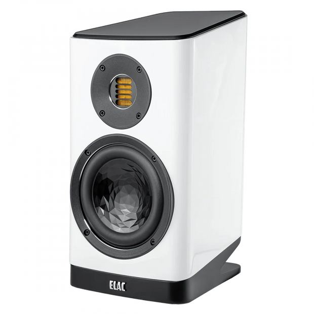 Elac Vela 6" 2-Way Bookshelf Speakers with JET 6 Tweeter - Gloss White, Pair