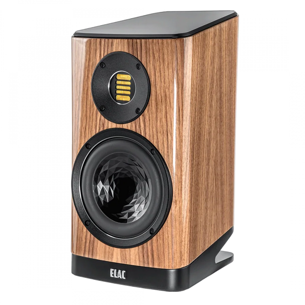 Elac Vela 6" 2-Way Bookshelf Speakers with JET 6 Tweeter - Gloss Walnut, Pair