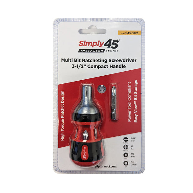 Simply45 S45-502 7-in-1 multi bit ratcheting screwdriver, 4.5