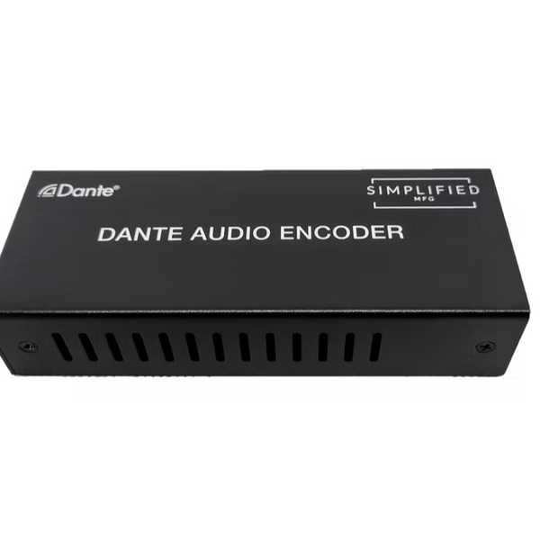 Simplified DTE ENC Balanced or unbalanced stereo to Dante encoder