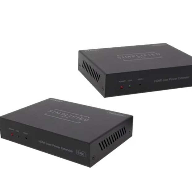 Simplified EXACKT "Wireless" 1080p HDMI extender over AC power line