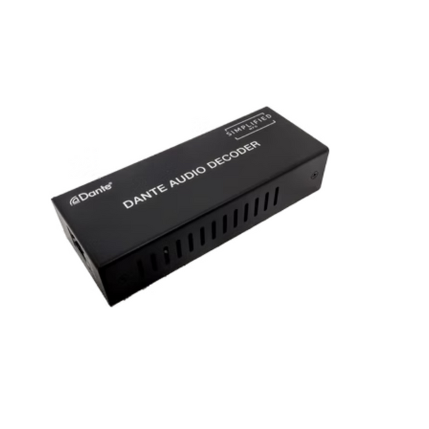 Simplified DTE DEC Balanced or Unbalanced 2 channel to Dante decoder