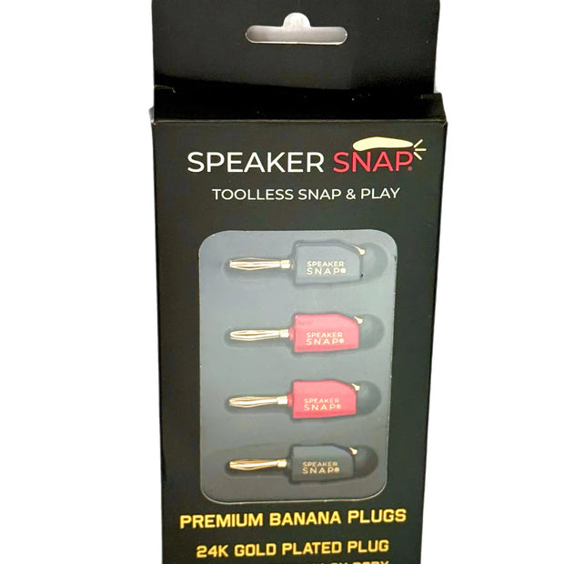 Speaker Snap SSPB4 Premium Banana Plugs Red & Black 2 Pair / 4 Pieces