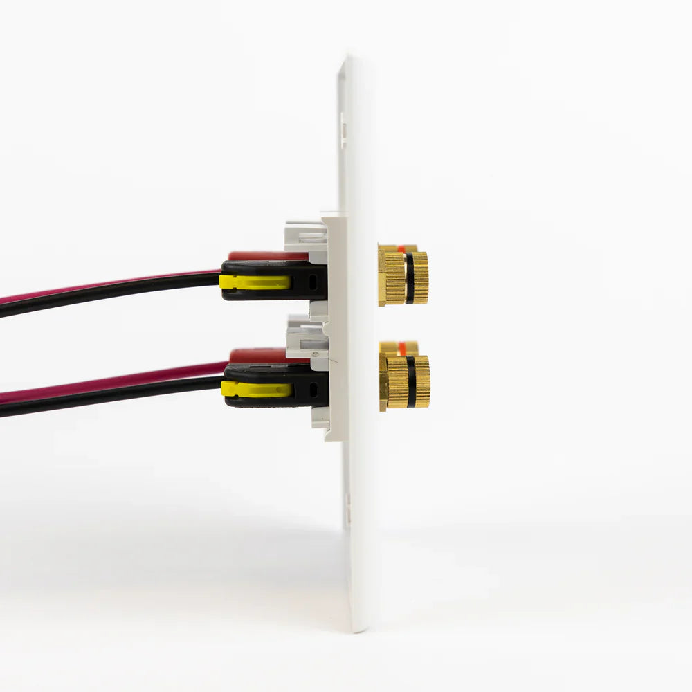 Speaker Snap SSKPW2 Keystone Insert Binding Posts 1 Pairs / 2 Pieces (White)