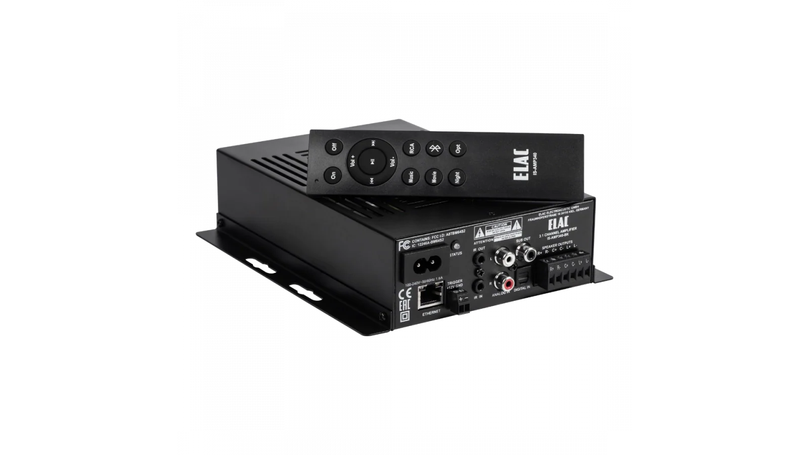 Elac IS-AMP340-BK Integrated 3 x 40W Amplifier with Dolby Digital - Black, Each